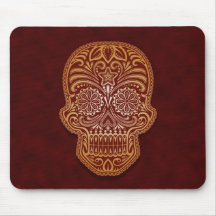 Decorative Sugar Skull – brown Mousepad