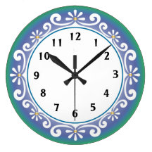 Decorative Wall Clock::Blue Green