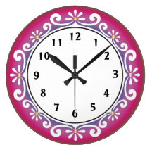 Decorative Wall Clock::Dark Pink