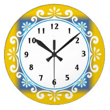 Decorative Wall Clock::Yellow Frame