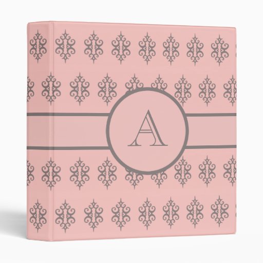 Décoré d'un monogramme pâlissez - le classeur rose