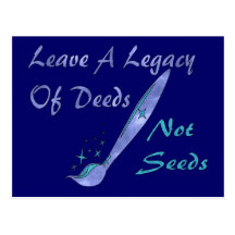 Deeds Not Seeds Post Card