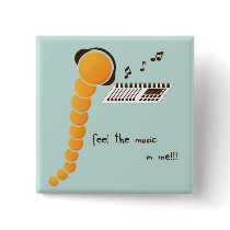 Deejay worm button vierkant