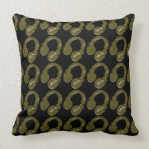 deejays headphone throw pillow