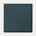 Deep Blue Retro Flowers and Butterflies Abstract Refrigerator Magnets