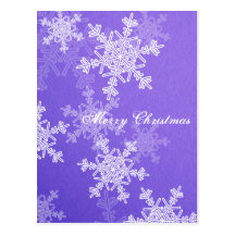 Deep blue Snowflakes Christmas Postcard