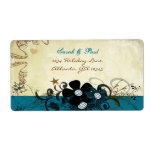 Deep Blueberry Musical Flower Swirl Return Address Personalised Shipping Labels