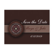 Deep brown Indian design Post Card