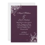 Deep Burgundy Flowers Engagement Party Invitation