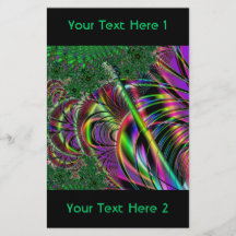 Deep green, and multi-colour fractal design. flyer