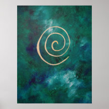 Deep Green Infinity Golden Spiral Philip Bowman Posters