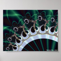 Deep Green Satin Fan Posters