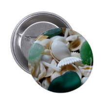 Deep Green Sea Glass Buttons