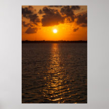 Deep Orange Sunset Poster