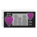 Deep Pink Heart. Patterned Heart Design. Personalized Photo Card