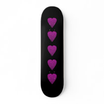 Deep Pink Heart. Patterned Heart Design. Skate Boards