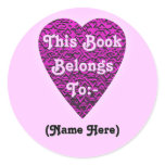 Deep Pink Heart. Patterned Heart Design. Stickers
