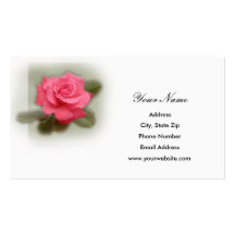 Deep Pink Rose Business Cards
