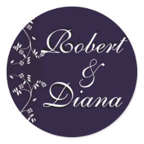Deep plum wedding seals sticker