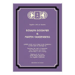 Deep purple art deco retro Hollywood glam wedding Personalized Invite