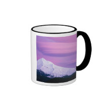 Deep purple clouds surround Mount Hood, in Coffee Mug