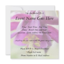 Deep Purple Columbine (Aquilegia) Petals Personalized Invites