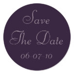 Deep Purple Violet Save The Date Wedding Stickers