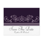 Deep Purple Violet Wedding Save The Date Postcard