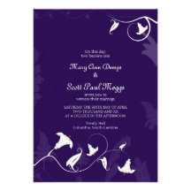 Deep Purple with white Lillies Invitation