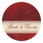 Deep red bride and groom stickers