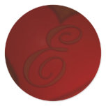 Deep Red Heart Monogram E Sticker