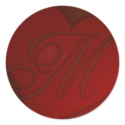 Deep Red Heart Monogram M Sticker by twoheartsshoppe
