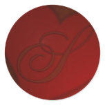 Deep Red Heart Monogram S Sticker