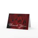 Deep Red Rose Thank You Card