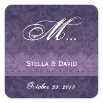 Deep Royal Purple Damask Wedding