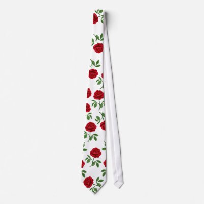 Deep Ruby Red Roses Tie by twopurringcats