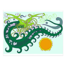 Deep sea Dragon (Green) Post Cards