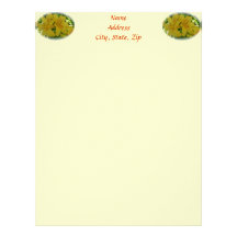 Deep Yellow with Orange Centre Lily Letterhead