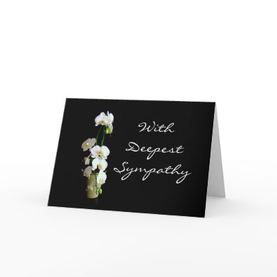 Deepest Sympathy White Orchids Greeting Card by catherinesherman