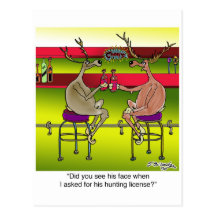 Deer Asking For a Hunting License Postcard