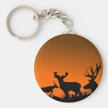 Deer at Sunset Keychain