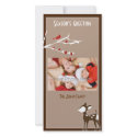 Deer bird christmas holiday photocard custom photo card