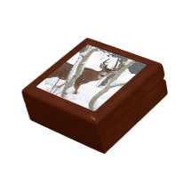 Deer Buck in Snow Keepsake Box
