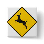 Deer Crossing Highway Sign Pin