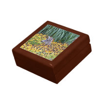 Deer Fawn in Flower Garden Trinket Box