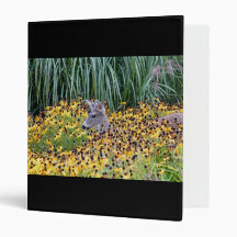 Deer Fawn in Flower Garden Vinyl Binder
