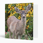 Deer Fawn in Flower Garden Vinyl Binder