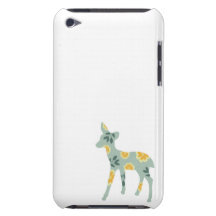 Deer fawn silhouette cute folk art nature pattern iPod Case-Mate case