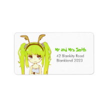 Deer Girl Address Label