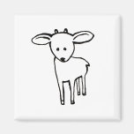 Deer? Goat? Cute little horned animal line art Refrigerator Magnet